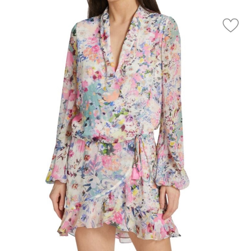 ROCOCO SAND Floral Print Wrap Minidress M